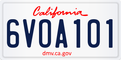 CA license plate 6VOA101