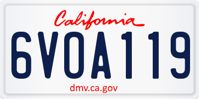 CA license plate 6VOA119