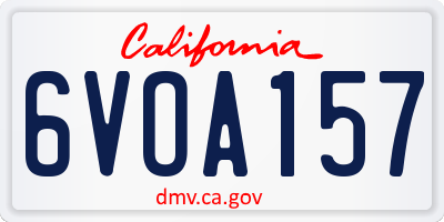 CA license plate 6VOA157