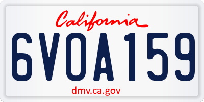 CA license plate 6VOA159