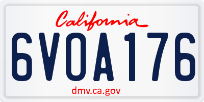 CA license plate 6VOA176