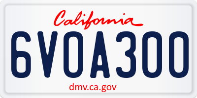 CA license plate 6VOA300