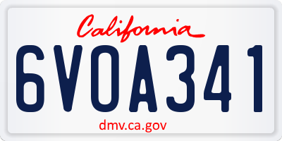CA license plate 6VOA341