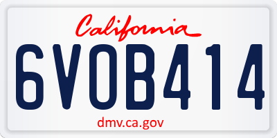 CA license plate 6VOB414