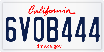 CA license plate 6VOB444