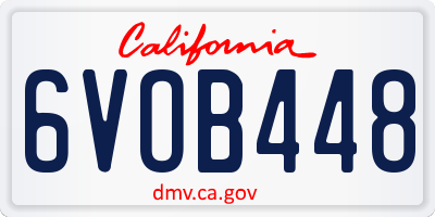 CA license plate 6VOB448