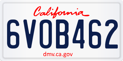 CA license plate 6VOB462