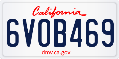 CA license plate 6VOB469