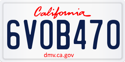 CA license plate 6VOB470