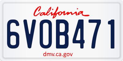 CA license plate 6VOB471