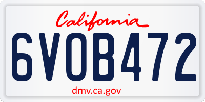 CA license plate 6VOB472
