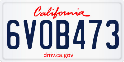 CA license plate 6VOB473