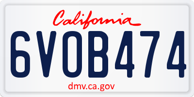 CA license plate 6VOB474