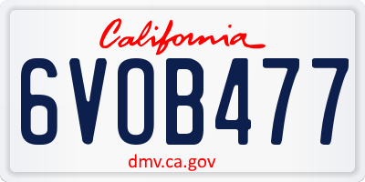 CA license plate 6VOB477
