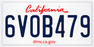 CA license plate 6VOB479