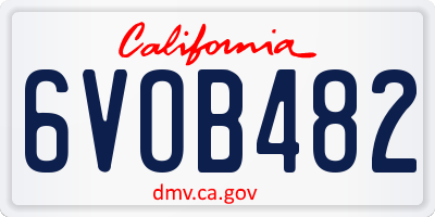 CA license plate 6VOB482