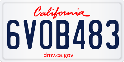 CA license plate 6VOB483