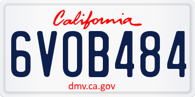 CA license plate 6VOB484