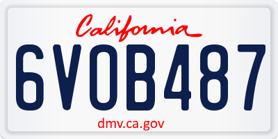 CA license plate 6VOB487