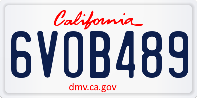 CA license plate 6VOB489