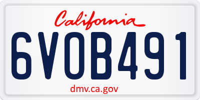 CA license plate 6VOB491