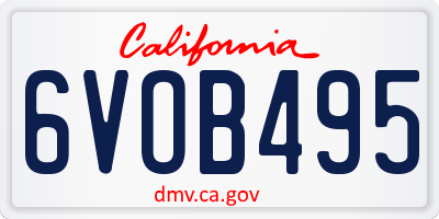 CA license plate 6VOB495