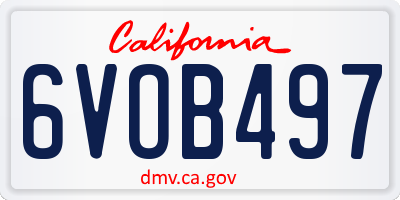 CA license plate 6VOB497