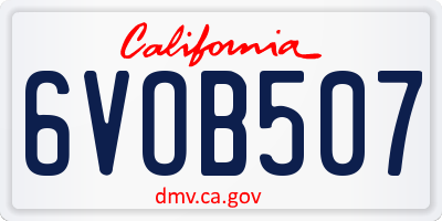 CA license plate 6VOB507