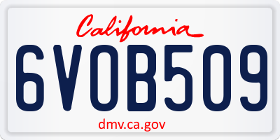CA license plate 6VOB509