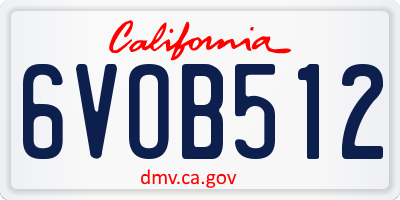 CA license plate 6VOB512