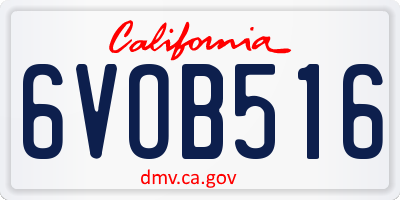 CA license plate 6VOB516