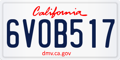 CA license plate 6VOB517