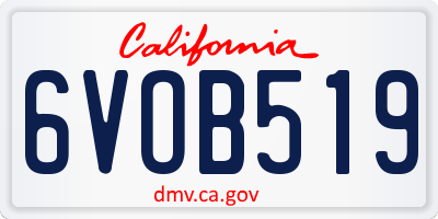 CA license plate 6VOB519