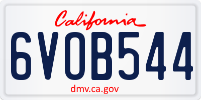 CA license plate 6VOB544