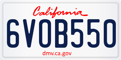 CA license plate 6VOB550