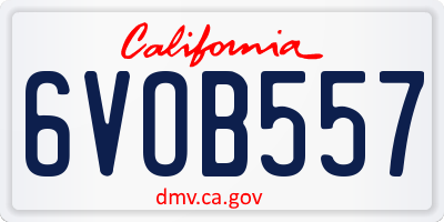 CA license plate 6VOB557