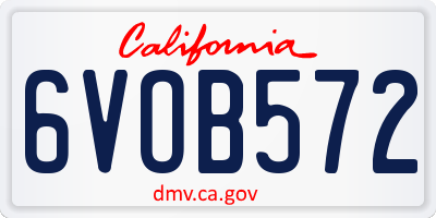 CA license plate 6VOB572