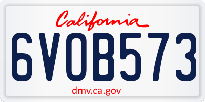 CA license plate 6VOB573
