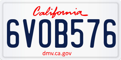 CA license plate 6VOB576
