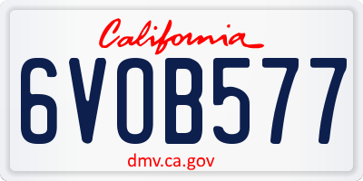 CA license plate 6VOB577