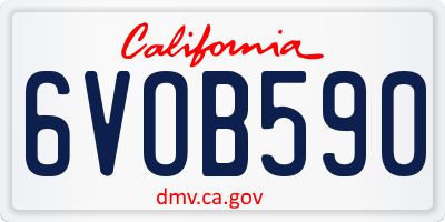 CA license plate 6VOB590