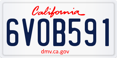 CA license plate 6VOB591