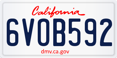 CA license plate 6VOB592