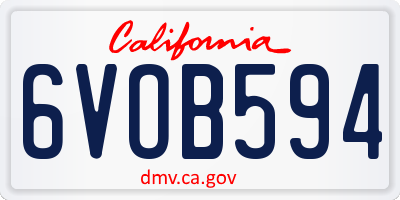 CA license plate 6VOB594