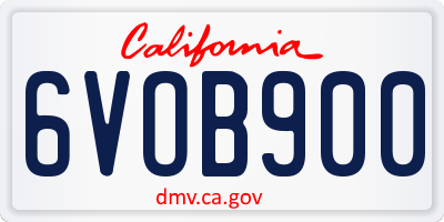 CA license plate 6VOB900