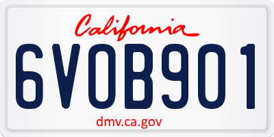 CA license plate 6VOB901