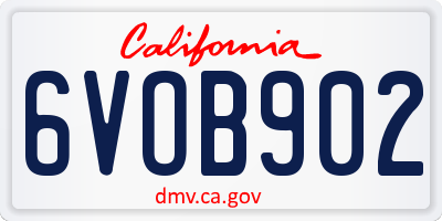 CA license plate 6VOB902
