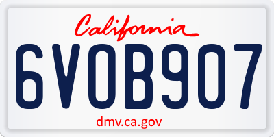CA license plate 6VOB907