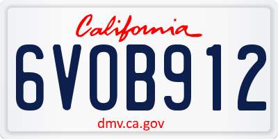 CA license plate 6VOB912