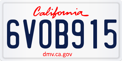CA license plate 6VOB915